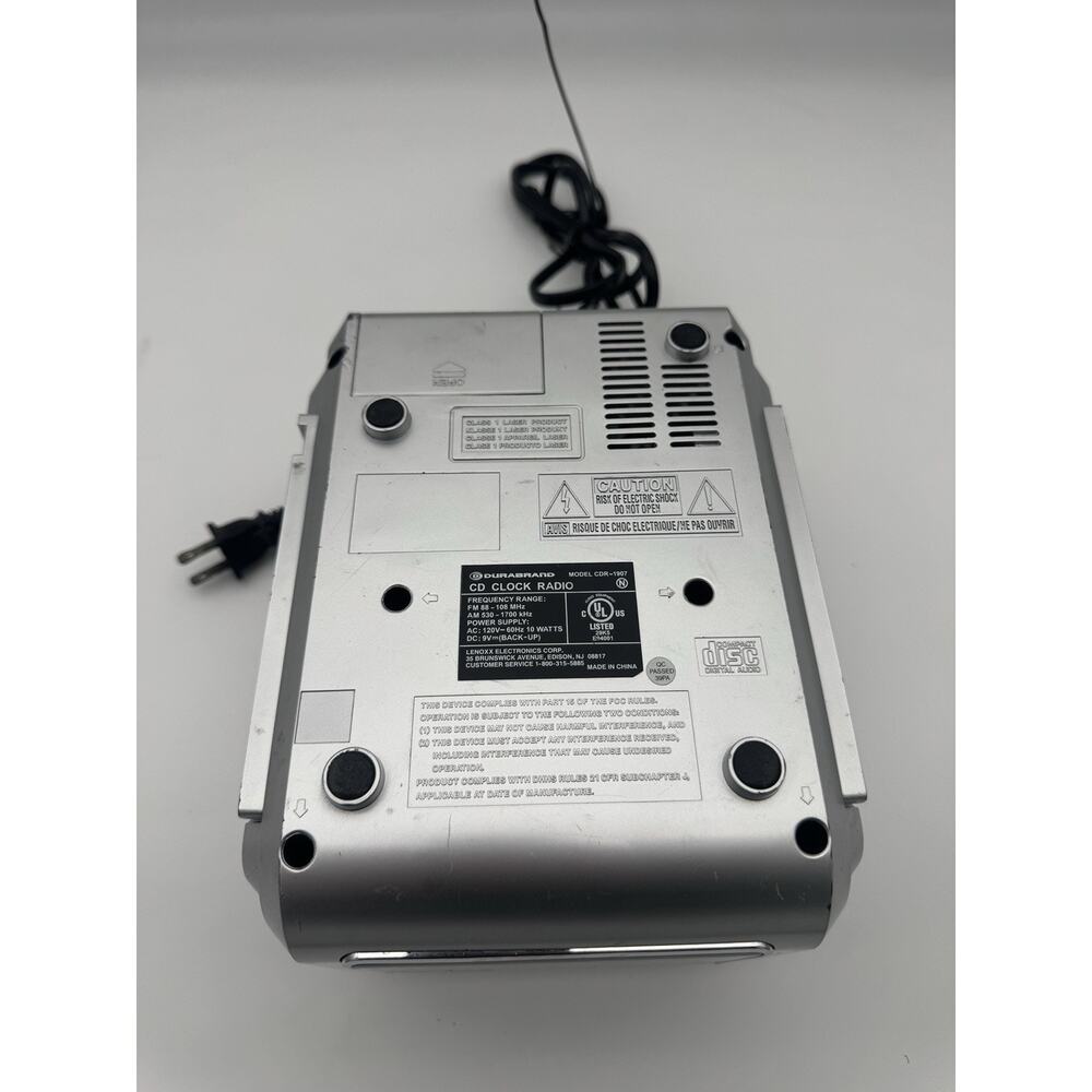 DURABRAND CD CLOCK RADIO MODEL CDR-1907 (SML11) Tested - Picture 4 of 4